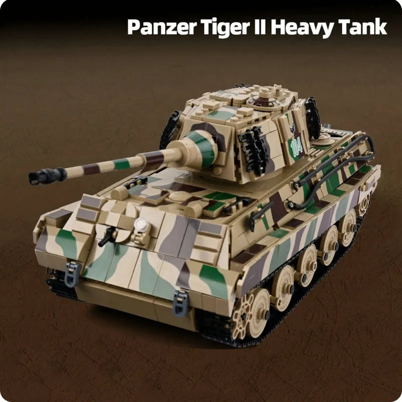 Building Blocks Military WW2 King Tiger Heavy Tank Bricks Toys Construction Set Toys - 3