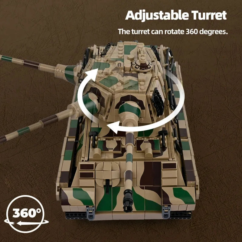 Building Blocks Military WW2 King Tiger Heavy Tank Bricks Toys Construction Set Toys - 7