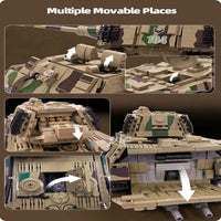 Thumbnail for Building Blocks Military WW2 King Tiger Heavy Tank Bricks Toys Construction Set Toys - 10