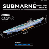 Thumbnail for Building Blocks Military WW2 MOC German Navy VIIC U-552 Submarine Bricks Toy - 4