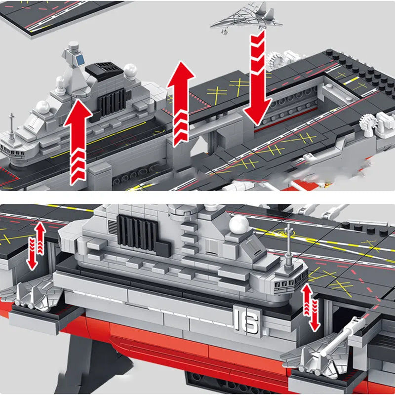 Building Blocks Military WW2 MOC Liaoning Aircraft Carrier Bricks Toy - 2