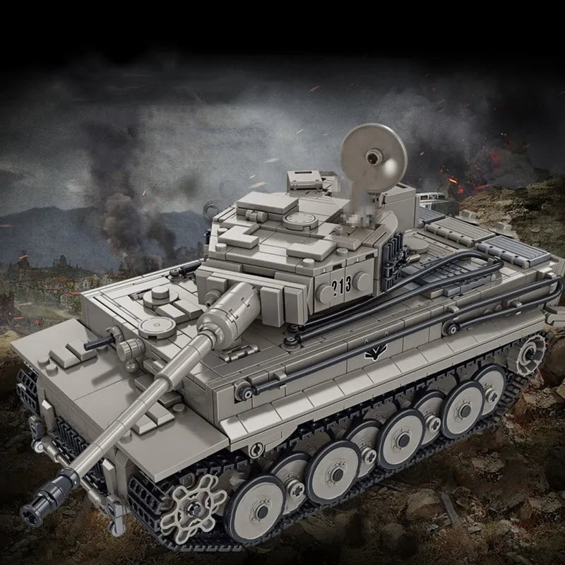 Building Blocks Military WW2 MOC Tiger 1 Heavy Battle Tank Bricks Toy - 3