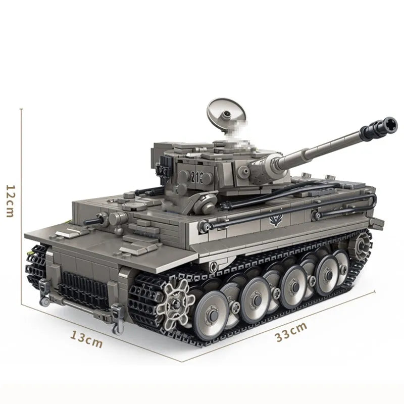 Building Blocks Military WW2 MOC Tiger 1 Heavy Battle Tank Bricks Toy - 4