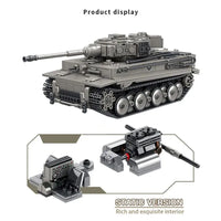 Thumbnail for Building Blocks Military WW2 MOC Tiger 1 Heavy Battle Tank Bricks Toy - 7
