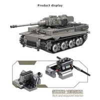 Thumbnail for Building Blocks Military WW2 MOC Tiger 1 Heavy Battle Tank Bricks Toy Construction Set Toys - 7