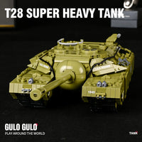 Thumbnail for Building Blocks Military WW2 MOC USA Army T28 Heavy Battle Tank Bricks Toy - 8