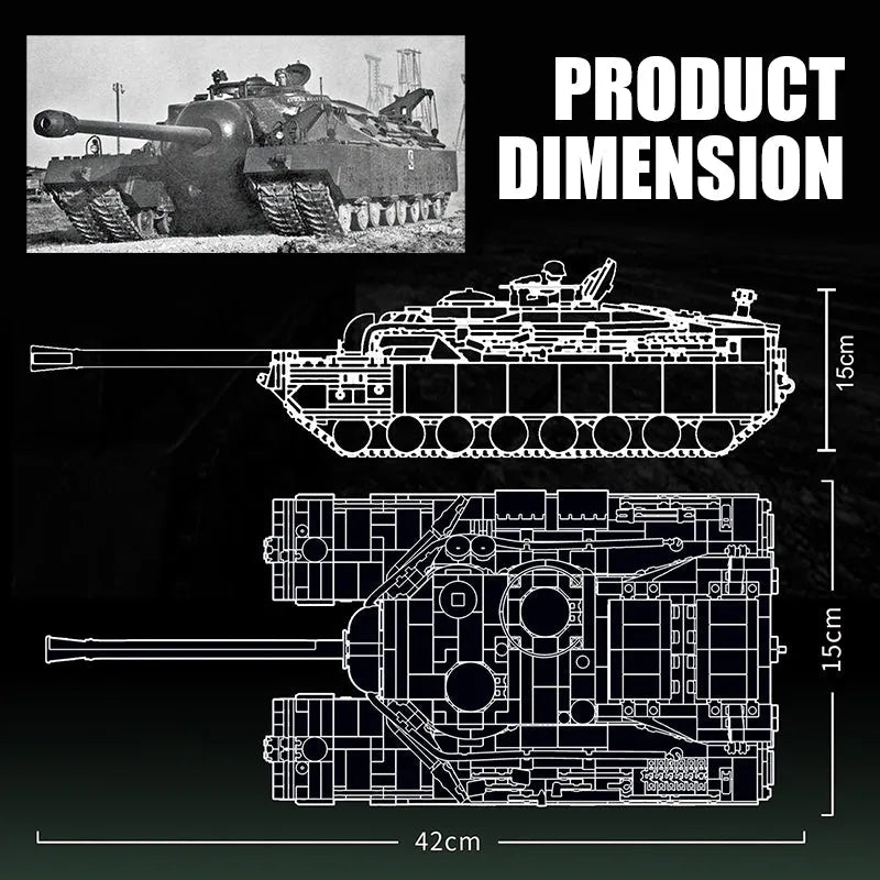 Building Blocks Military WW2 MOC USA Army T28 Heavy Battle Tank Bricks Toy - 9
