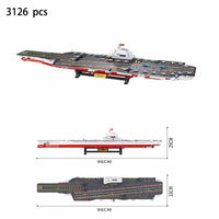 Thumbnail for Building Blocks Military WW2 Type 003 Aircraft Carrier Warship Bricks Toys - 2