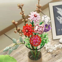 Thumbnail for Building Blocks MOC Bouquet Romantic Flower Rose Bricks Toys - 8