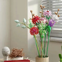 Thumbnail for Building Blocks MOC Bouquet Romantic Flower Rose Bricks Toys Construction Set Toys - 7