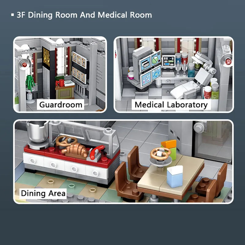 Building Blocks MOC Creator Expert City Lunatic Hospital Bricks Toy 613002 - 13