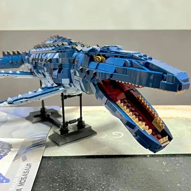 Building Blocks MOC Dinosaur World Deep Sea Mosasaurus Bricks Toys 611005 - 12