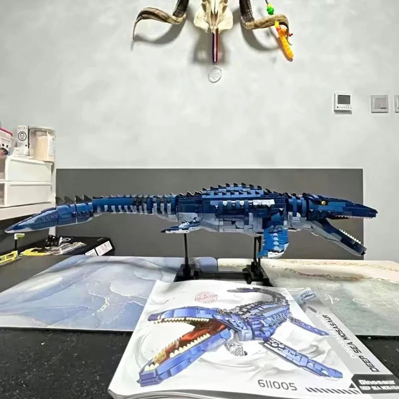 Building Blocks MOC Dinosaur World Deep Sea Mosasaurus Bricks Toys 611005 Construction Set Toys - 10