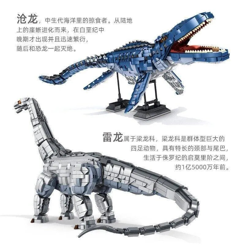 Building Blocks MOC Dinosaur World Deep Sea Mosasaurus Bricks Toys 611005 Construction Set Toys - 5