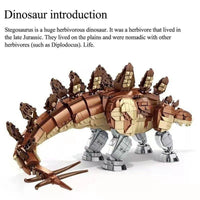 Thumbnail for Building Blocks MOC Dinosaur World Stegosaurus Mech Bricks Toys 611007 - 5