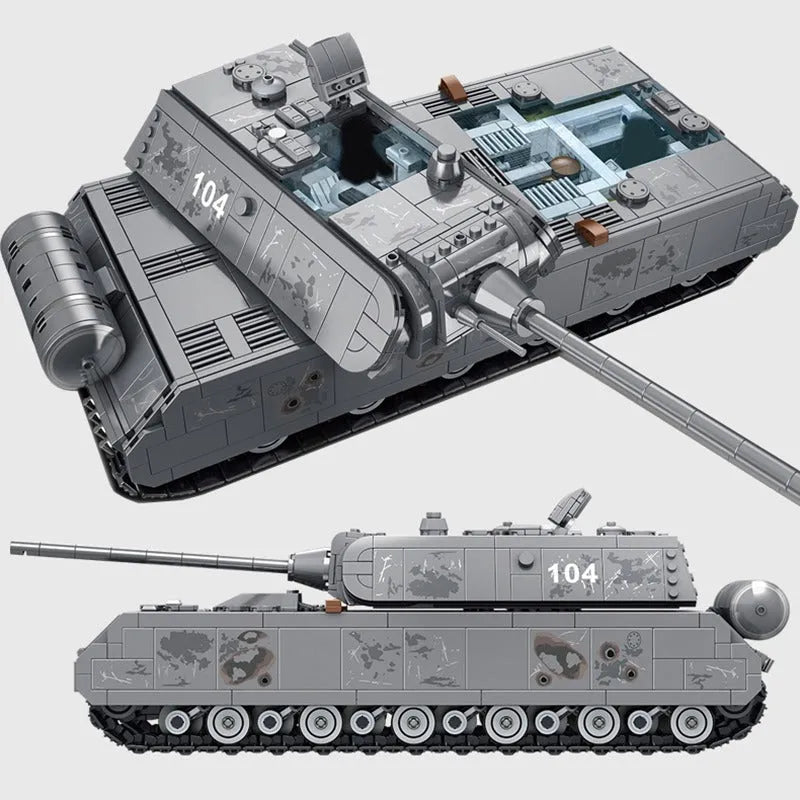 Building Blocks MOC German Panzer MK8 Main Battle Tank Bricks Toy - 3