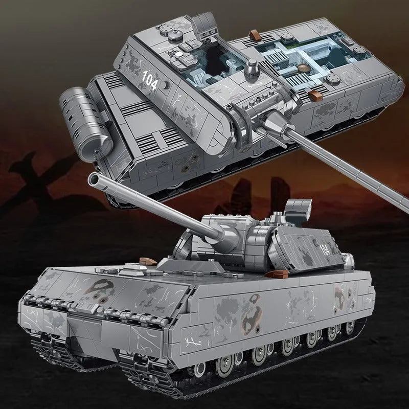 Building Blocks MOC German Panzer MK8 Main Battle Tank Bricks Toy - 9