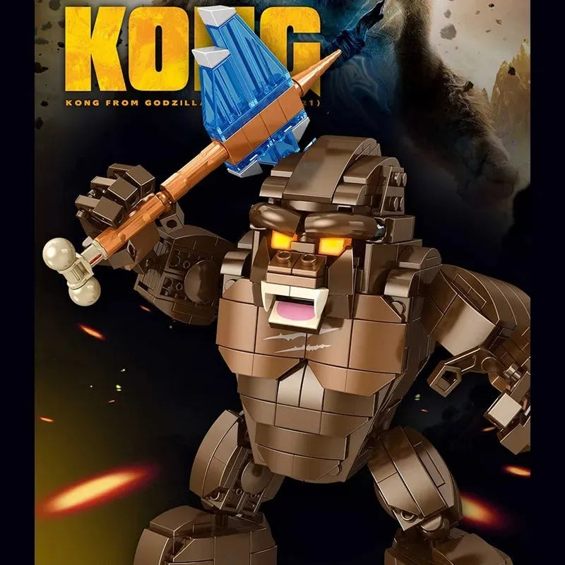 Building Blocks MOC Ideas Mecha Godzilla King Kong Q Version Bricks Toys - 1