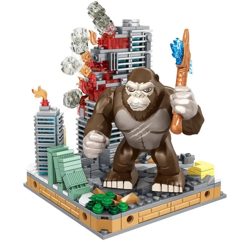Building Blocks MOC Ideas Monster King Kong In Battle City Bricks Toy - 1