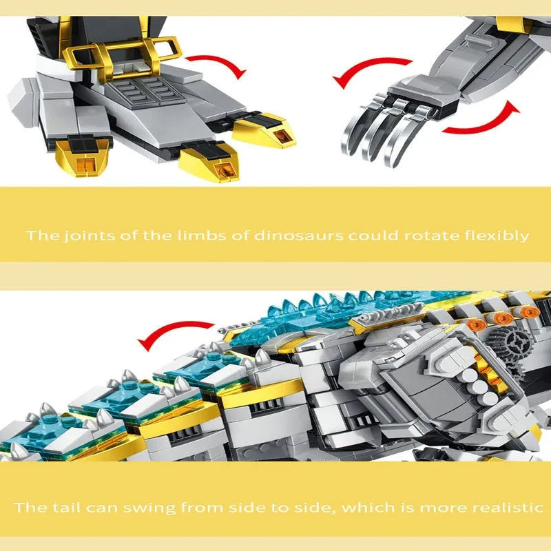 Building Blocks MOC Jurassic Dinosaur Mechanical Allosaurus Bricks Toy Construction Set Toys - 5