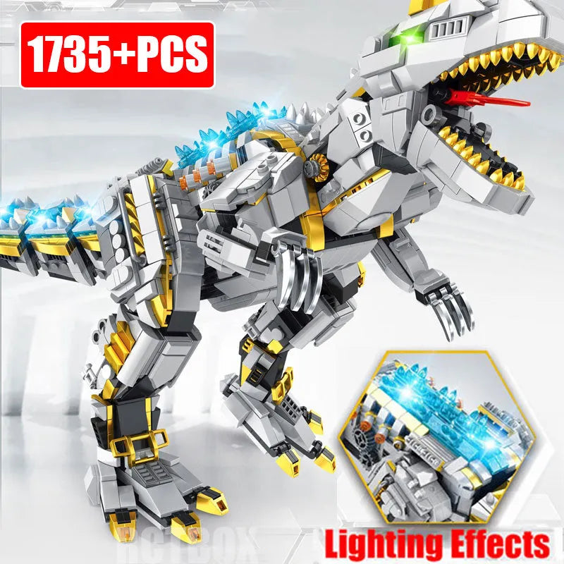 Building Blocks MOC Jurassic Dinosaur Mechanical Allosaurus Bricks Toy - 3