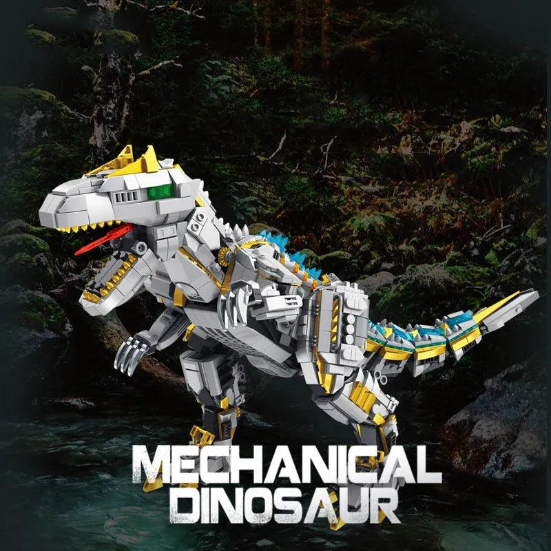 Building Blocks MOC Jurassic Dinosaur Mechanical Allosaurus Bricks Toy Construction Set Toys - 2