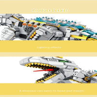 Thumbnail for Building Blocks MOC Jurassic Dinosaur Mechanical Allosaurus Bricks Toy - 4
