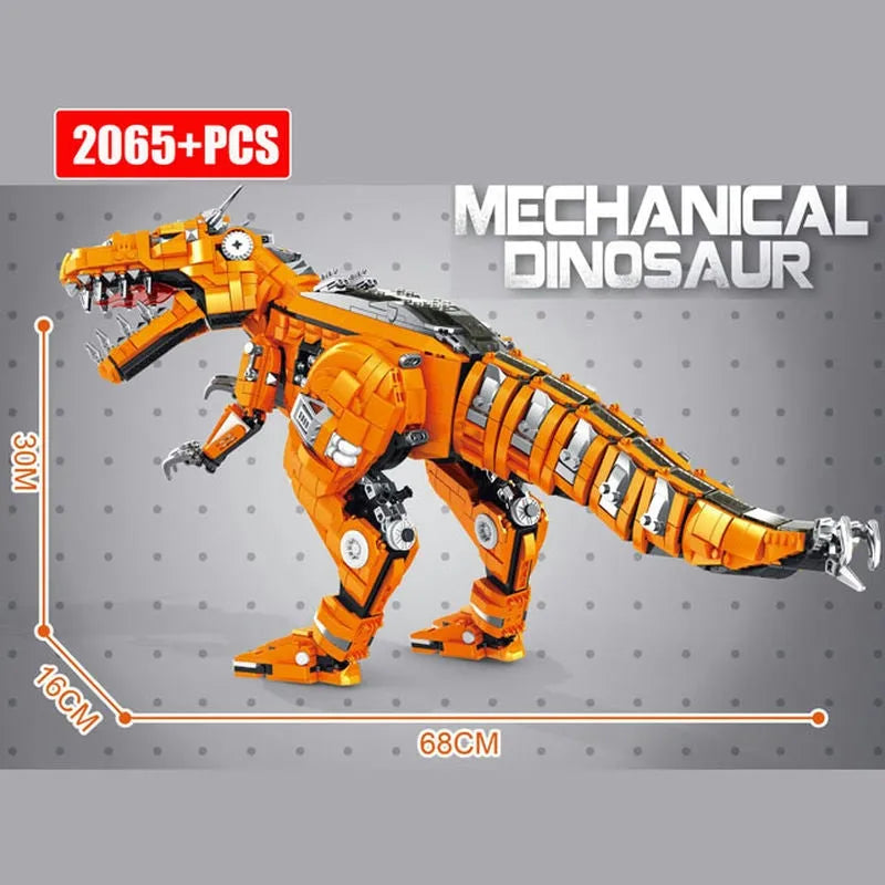 Building Blocks MOC Jurassic Dinosaur Mechanical Tyrannosaurus Bricks Toy - 3