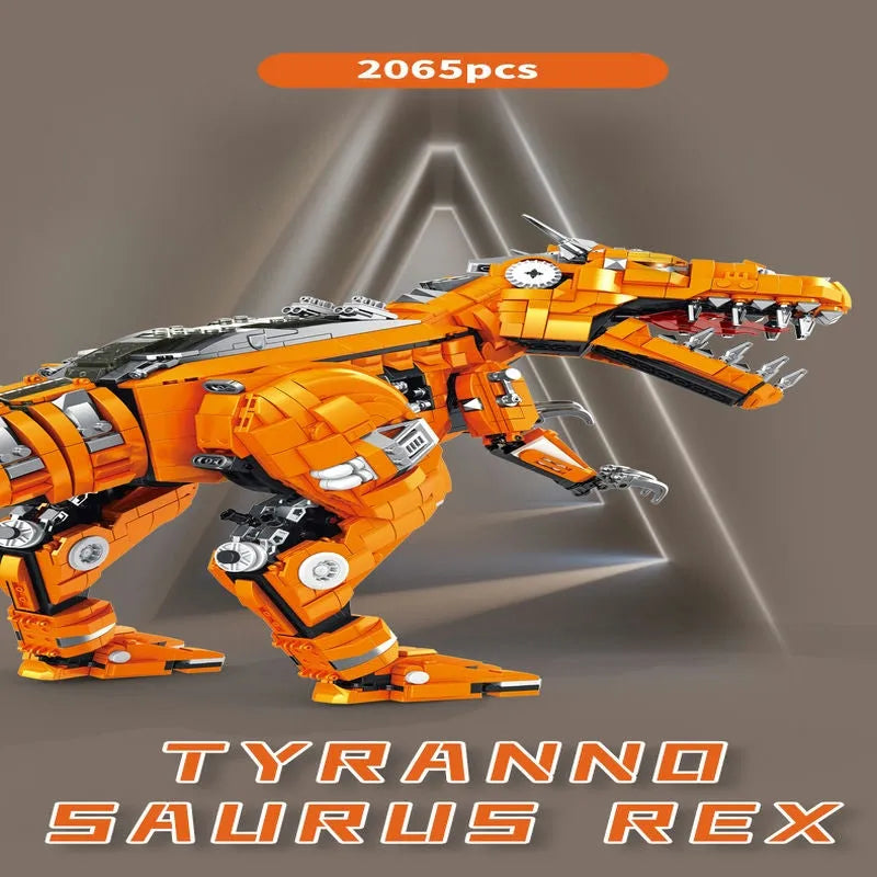 Building Blocks MOC Jurassic Dinosaur Mechanical Tyrannosaurus Bricks Toy - 4