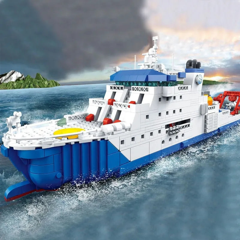 Building Blocks MOC Military Deep Sea One Research Ship Bricks Toys - 3