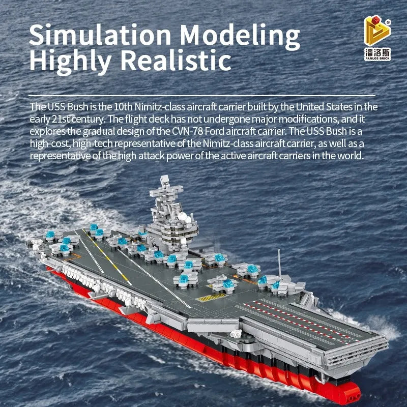 Building Blocks MOC Military Nimitz-Class Aircraft Carrier Warship Bricks Toy - 3