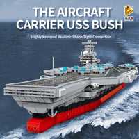Thumbnail for Building Blocks MOC Military Nimitz-Class Aircraft Carrier Warship Bricks Toy - 2