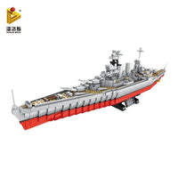 Thumbnail for Building Blocks MOC Military USS Hood Battleship WW2 Warship Bricks Toys - 6
