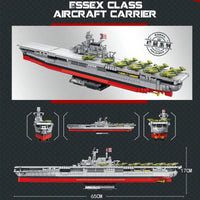 Thumbnail for Building Blocks MOC Military USS Hornet Aircraft Carrier Warship Bricks Toys - 5