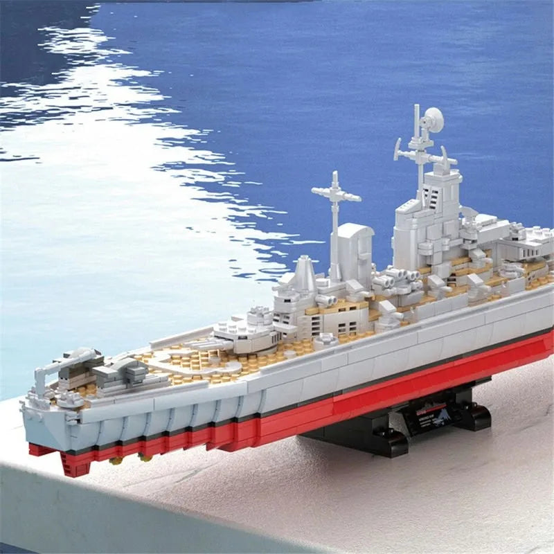 Building Blocks MOC Military USS IOWA-CLASS Battleship Warship Bricks Toys - 7