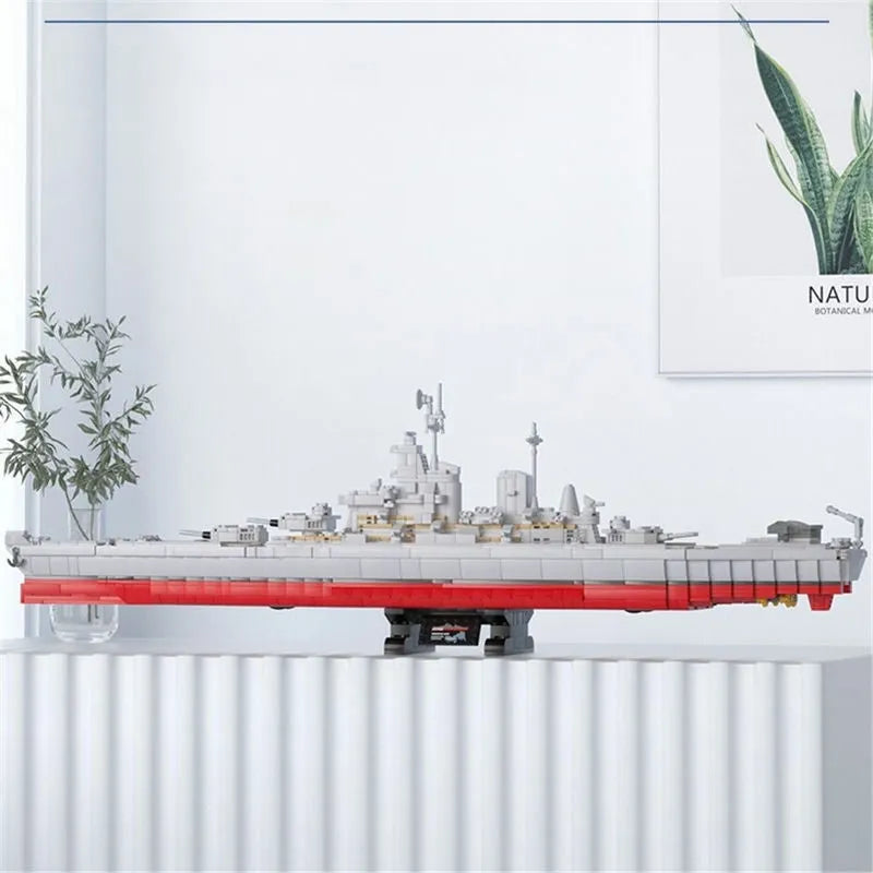 Building Blocks MOC Military USS IOWA-CLASS Battleship Warship Bricks Toys - 6