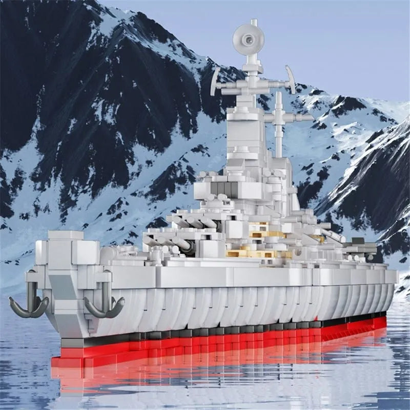 Building Blocks MOC Military USS IOWA-CLASS Battleship Warship Bricks Toys - 5