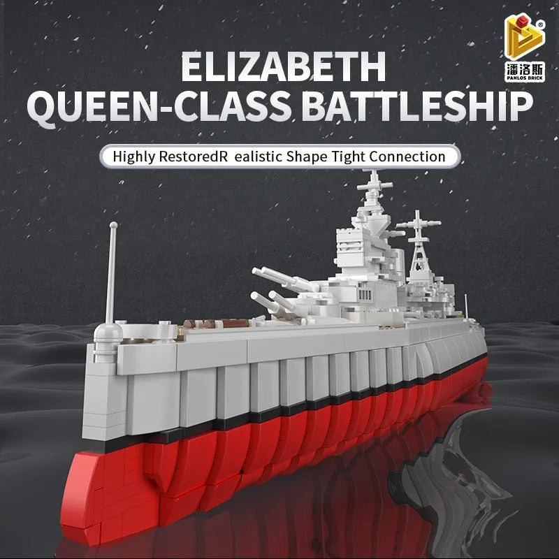 Building Blocks MOC Military Warship Queen Elizabeth Battleship Bricks Toy - 2