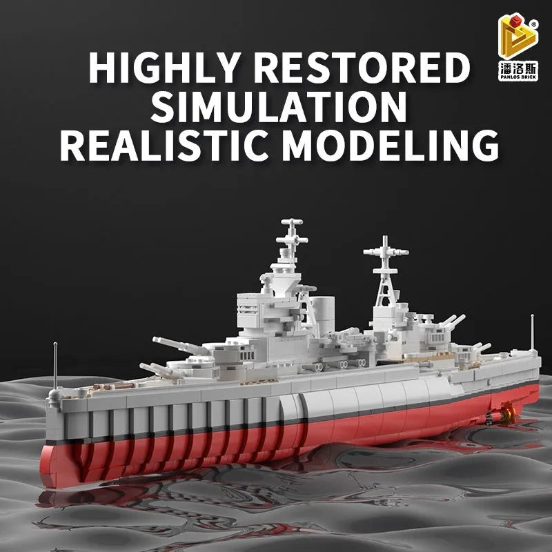 Building Blocks MOC Military Warship Queen Elizabeth Battleship Bricks Toy - 3