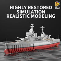 Thumbnail for Building Blocks MOC Military Warship Queen Elizabeth Battleship Bricks Toy Construction Set Toys - 3