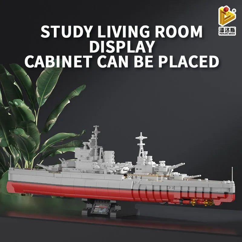 Building Blocks MOC Military Warship Queen Elizabeth Battleship Bricks Toy Construction Set Toys - 5