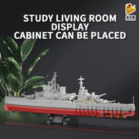 Thumbnail for Building Blocks MOC Military Warship Queen Elizabeth Battleship Bricks Toy Construction Set Toys - 5