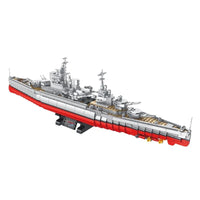 Thumbnail for Building Blocks MOC Military Warship Queen Elizabeth Battleship Bricks Toy Construction Set Toys - 1