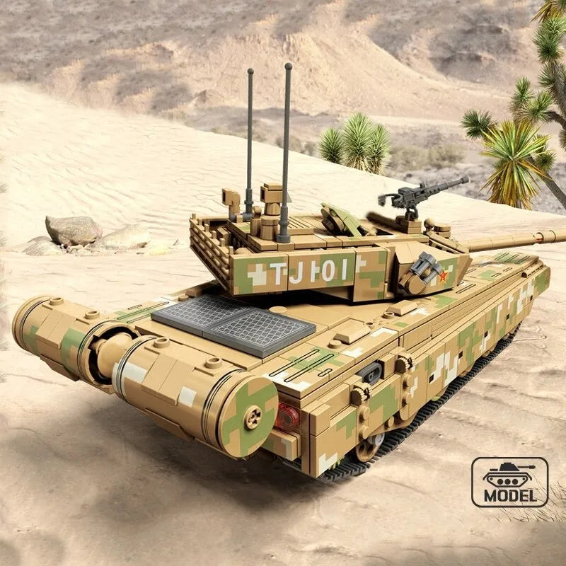 Building Blocks MOC Military WW2 99A Main Battle Tank Bricks Kids Toys - 5