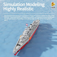 Thumbnail for Building Blocks MOC Military WW2 Fletcher Class Destroyer Bricks Battleship - 5