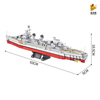 Thumbnail for Building Blocks MOC Military WW2 Fletcher Class Destroyer Bricks Battleship - 6