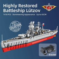 Thumbnail for Building Blocks MOC Military WW2 German Battleship Warship Bricks Toys Kids - 7