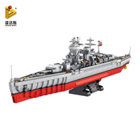 Thumbnail for Building Blocks MOC Military WW2 German Battleship Warship Bricks Toys Kids - 6