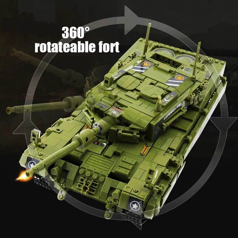 Building Blocks MOC Military WW2 Leopard 2 Main Battle Tank Bricks Toys Construction Set Toys - 5