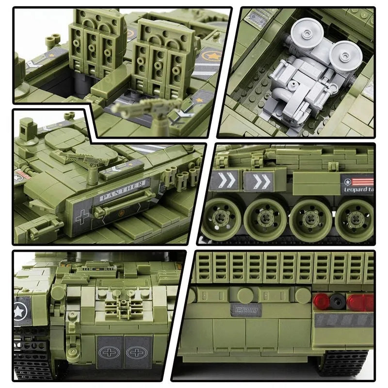 Building Blocks MOC Military WW2 Leopard 2 Main Battle Tank Bricks Toys Construction Set Toys - 7